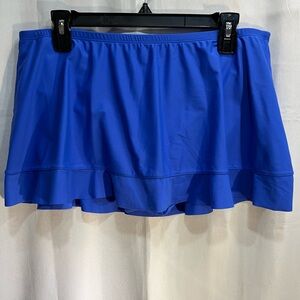 Malibu Swim Skirt Swimwear Royal Blue Attached Bikini Size 1X
